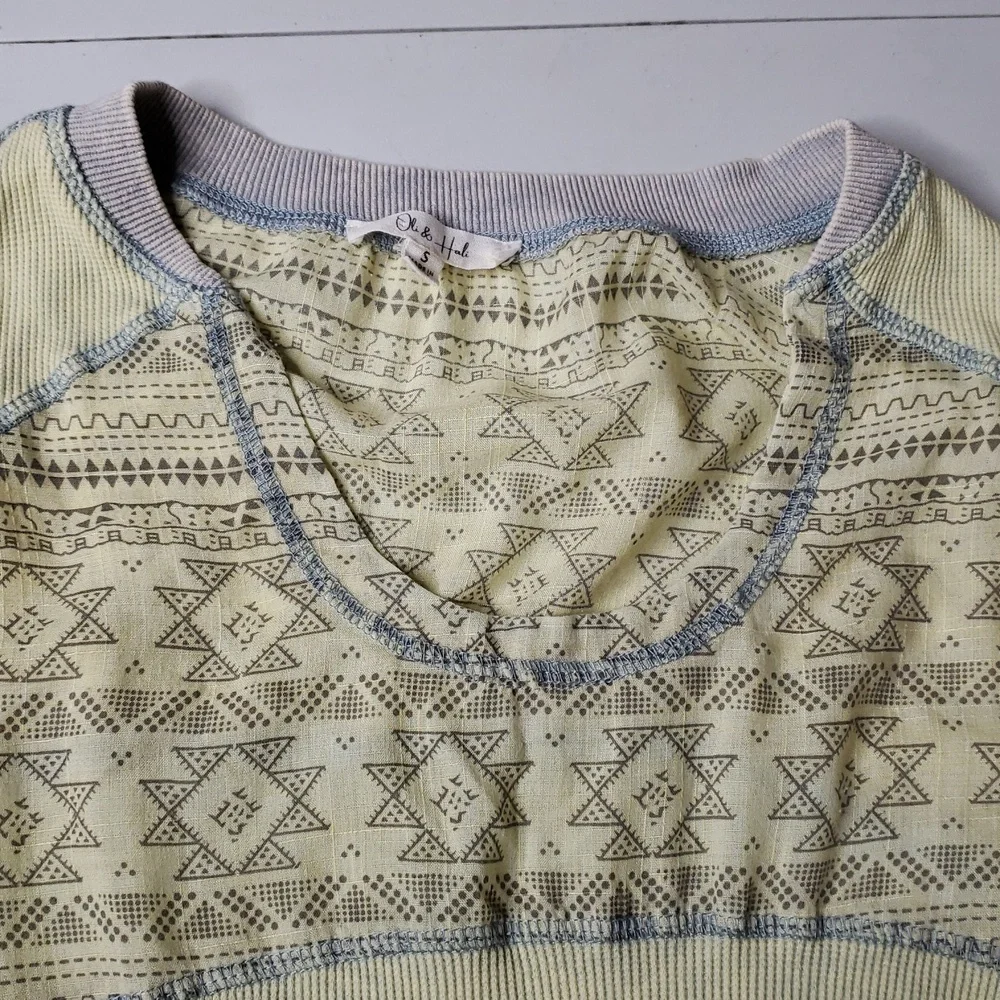 Oli & Hali Tie Dye Aztec Print Oversized Slouchy Lace Tunic Top Size S Lagenlook - Picture 16 of 16